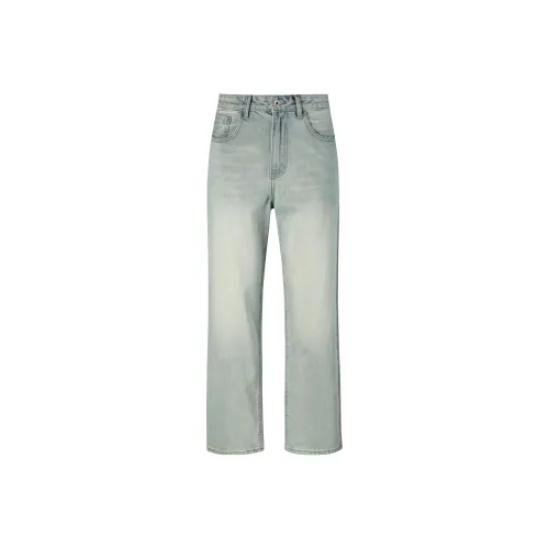 98SQUID Jeans Unisex White Teal
