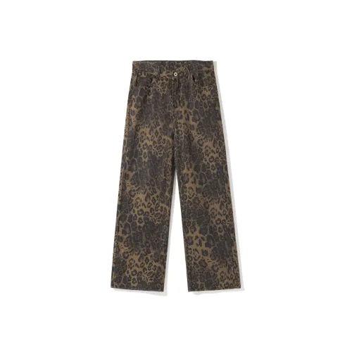 Kudamm Jeans Unisex Leopard Print