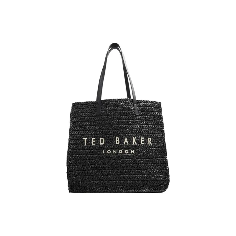 Ted Baker Raffia Tote Bag, Shopping Bag, Shoulder Bag Women's Black-0