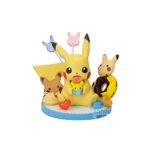 BANPRESTO Pikachu Eyeglass Factory, Pokémon, Cake Scenario, Tea Party Ver Bonus Gift Scale Figures