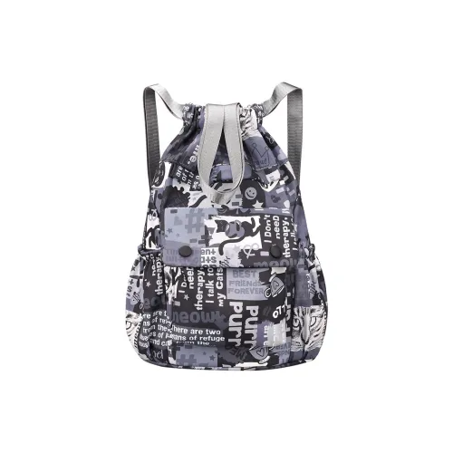 SUN EARTH &U Nylon Fabric Backpack Unisex Multicolor