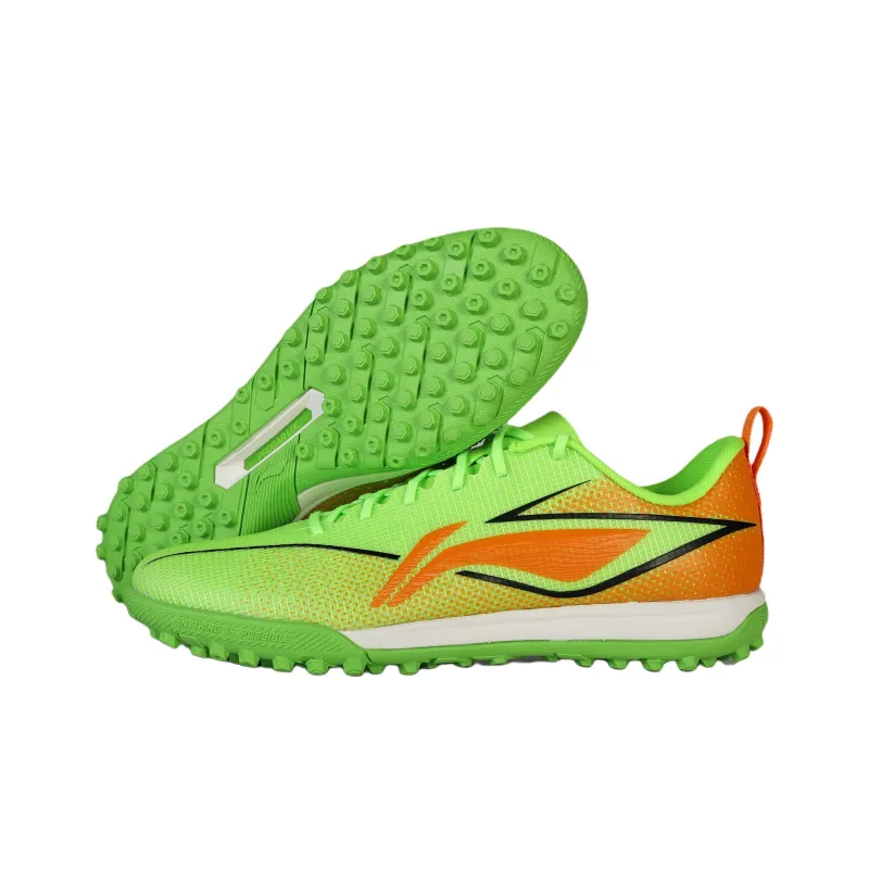 LiNing Firm Ground, Artificial Ground Anti Slip Wear Resistant Soccer Shoes Men's Fluorescent Fresh Grass Green-3