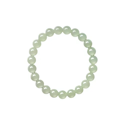 Zhen Yu Zhen Pin Good Luck Fortune Bead Accessories Beaded Bracelet Pale Greenish White Jade Unisex