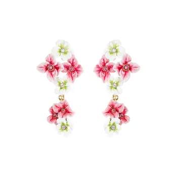 LES NEREIDES Gold Plated Earrings Women's Pink White