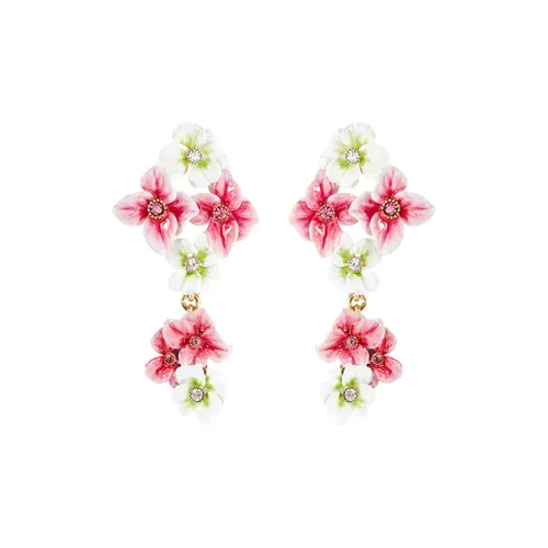 LES NEREIDES Gold Plated Earrings Women's Pink White