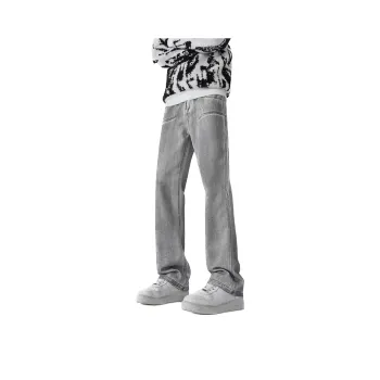 Small Columns Under The Sea Jeans Unisex Gray White