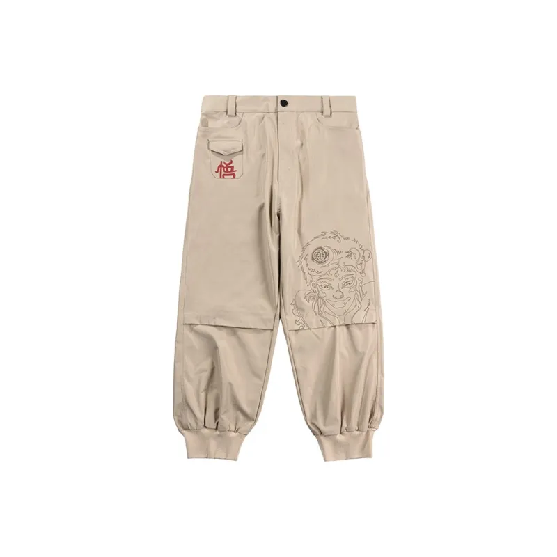 WOOKONG Spring Cargo Pants Unisex Khaki-0