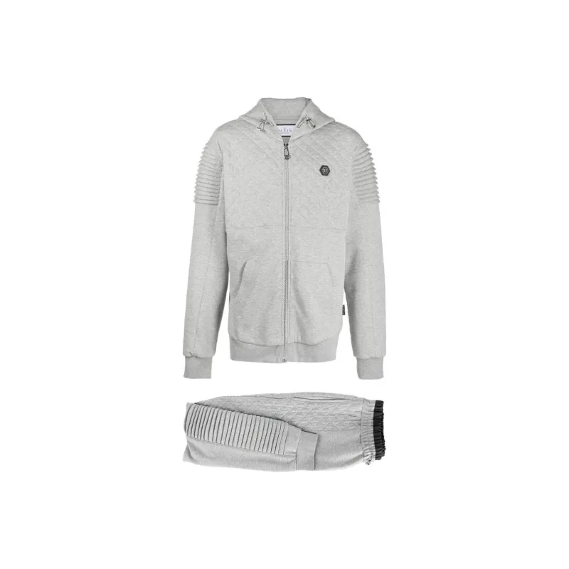 PHILIPP PLEIN Quilted Cotton Tracksuit Set-0