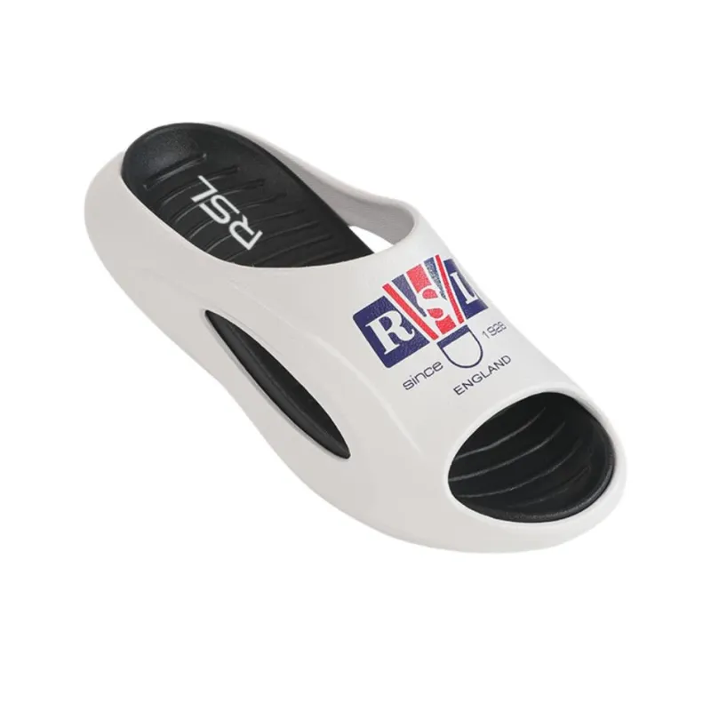 RSL Slip Resistant Abrasion Resistant Slide Slippers Unisex White Black-2