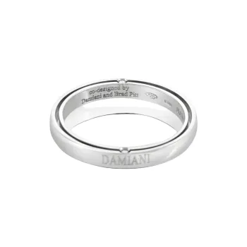 Damiani X Brad Pitt Pre owned 18K White Gold And Platinum D. Side Diamond Ring