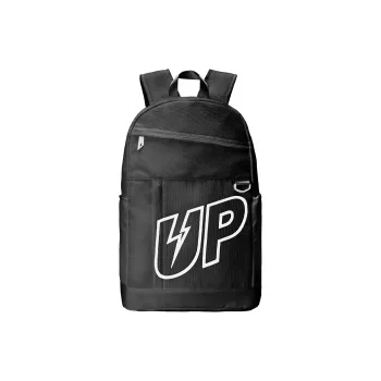TURN UP Polyester Backpack Large Size Unisex Black