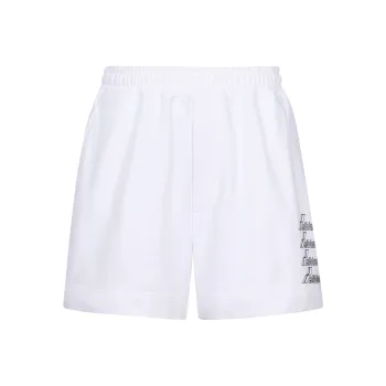 WE11DONE Metallic Logo Print Shorts
