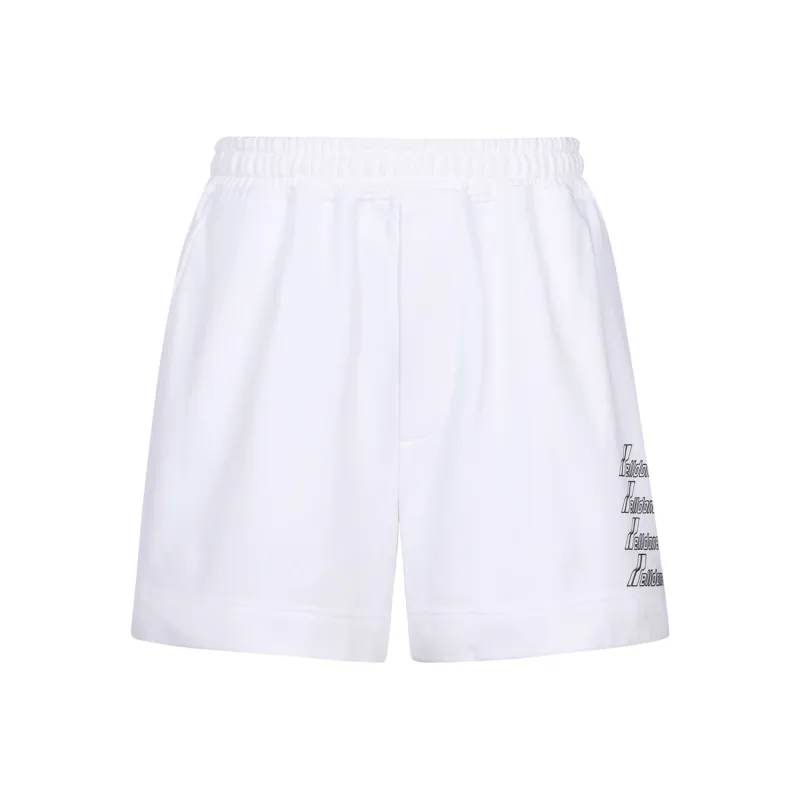 WE11DONE Metallic Logo Print Shorts-0