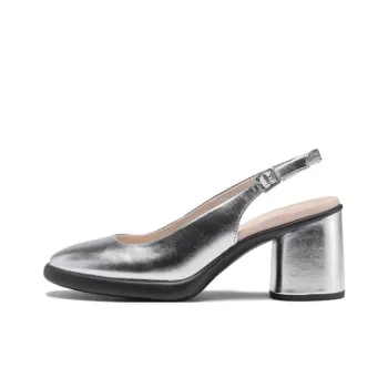 Ecco Sculpture Luxury Style 55 Chunky Heel High Heels 7.5cm Women's Silver