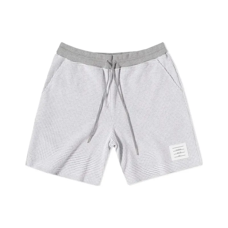 THOM BROWNE Logo Patch Drawstring Shorts-0
