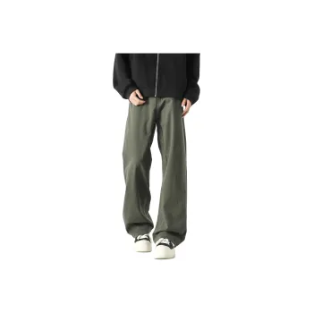FAKE VINTAGE Casual Pants Unisex Army Green