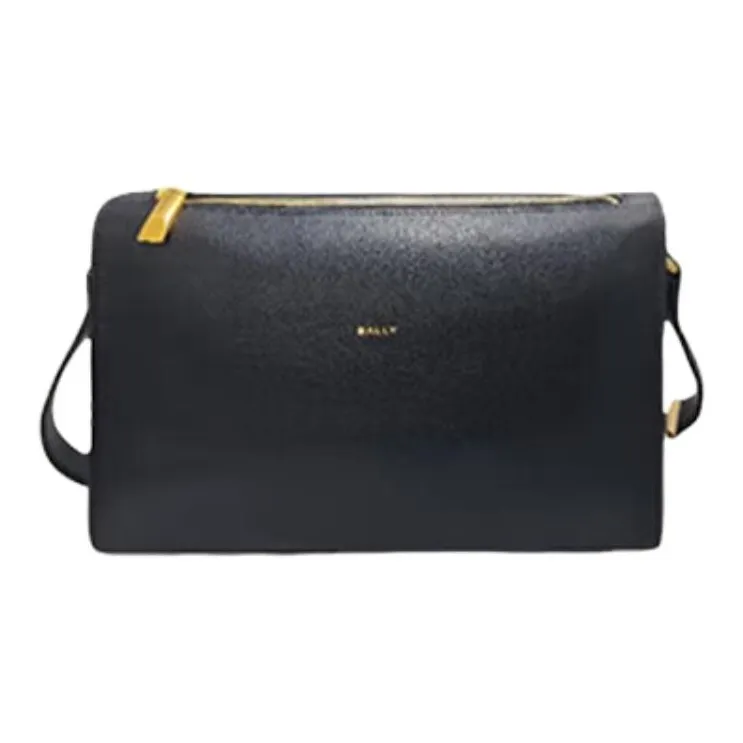 BALLY Calfskin Crossbody Bag, Shoulder Bag Men's Black-0