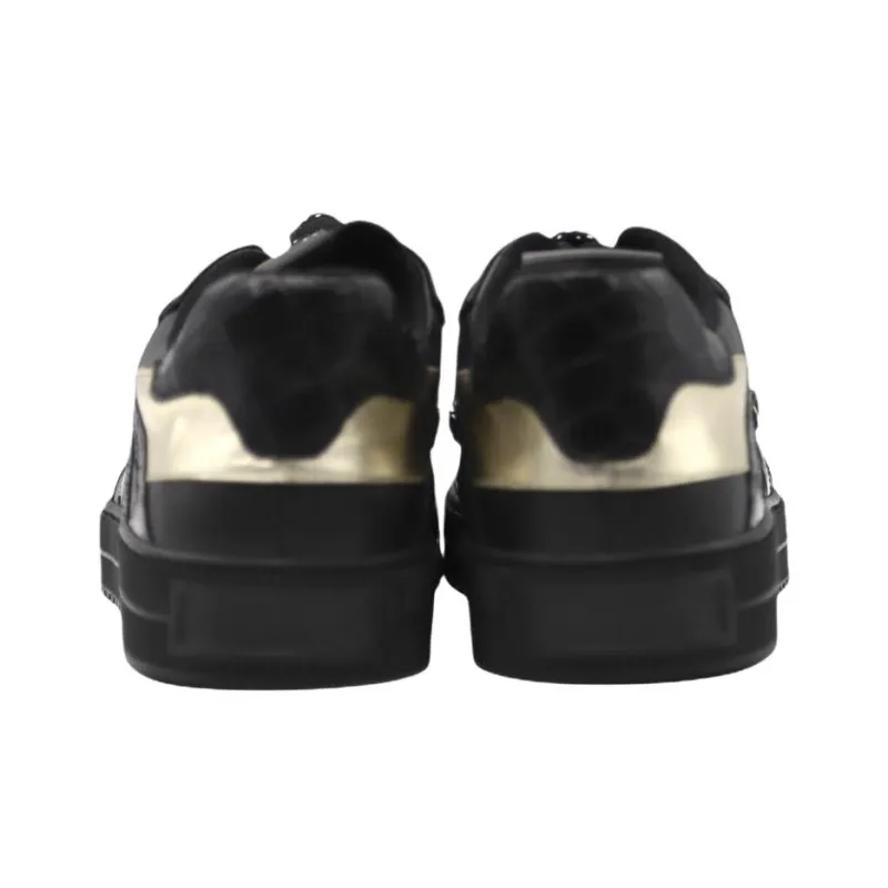 Giuliano Galiano Low Top Skateboard Shoes Men's Black Gold-3