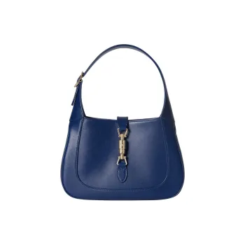 GUCCI Jackie 1961 Leather Portable Crossbody Bag, Shoulder Bag Medium Size Women's Blue