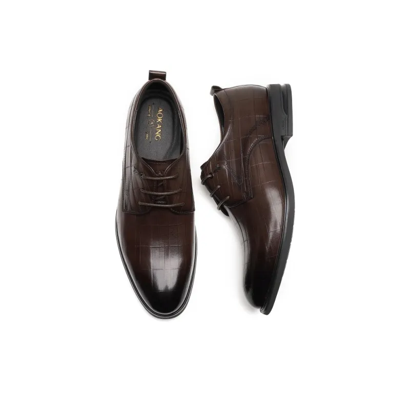 AOKANG Dress Shoes Men's Chestnut-3