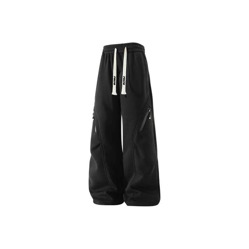 PAEFA Casual Pants Fleece Lined Thin Optional Unisex-7