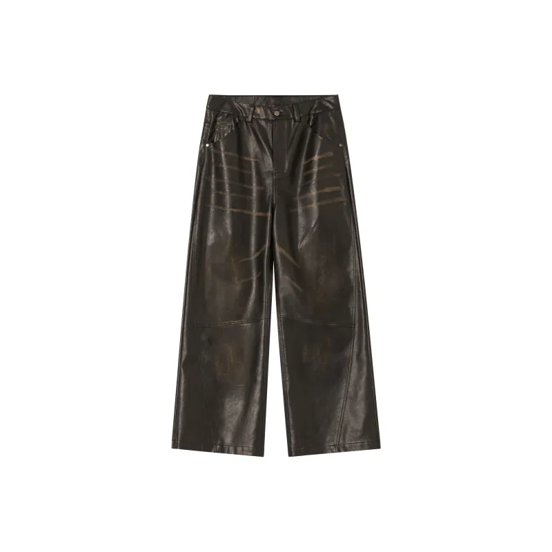 FORNINES Leather Pants Unisex Black-0