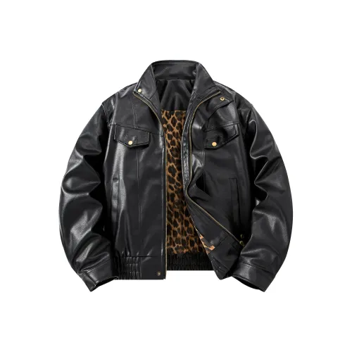 SPONGEBOB SQUAREPANTS Leather Jacket Unisex Black