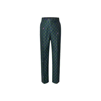 LOUIS VUITTON Jacquard Damier Wool Cigarette Pants