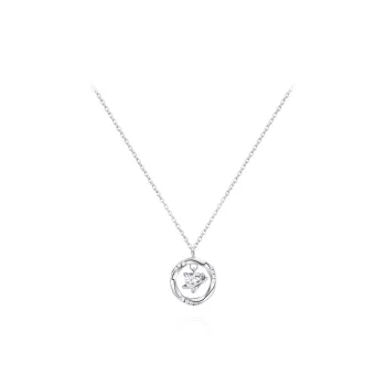 NUSQ Sterling Silver With Zircon Necklaces Women's