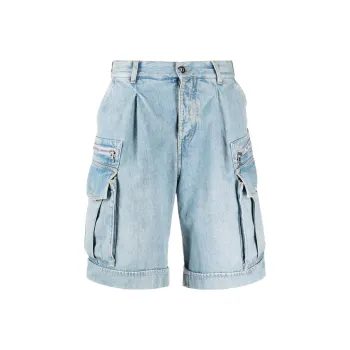 BALMAIN Denim Cargo Shorts