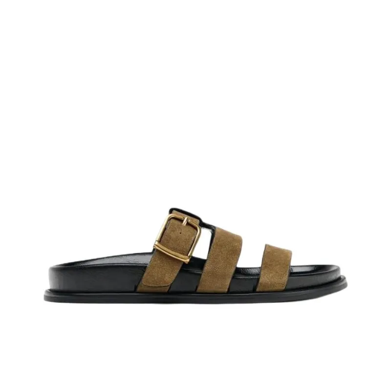 ZARA Abrasion Resistant Slide Slippers Women's Olive Green-1