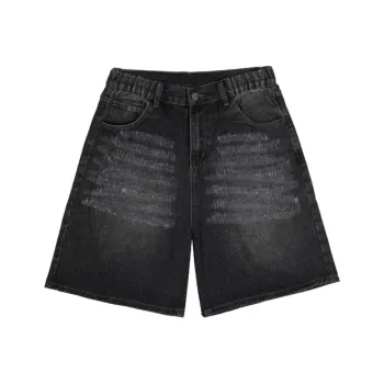 LOOKUN Denim Shorts Men Black