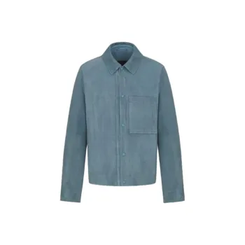 DIOR SS25 Leather Jacket Men's Blue