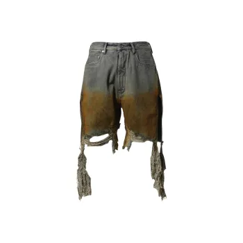 Rick Owens DRKSHDW Destroyed Denim Bermuda Shorts