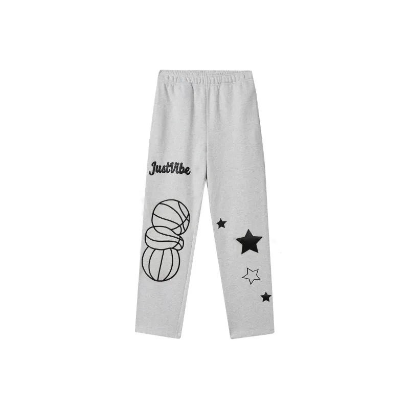 JUST VIBE Casual Pants Unisex Light Gray-0