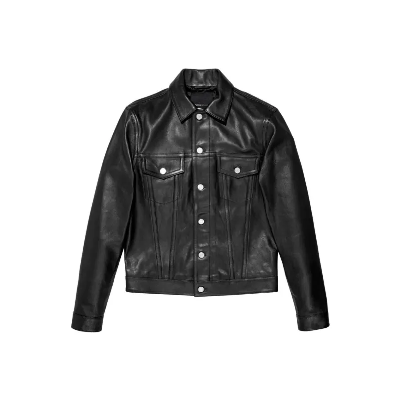 PURPLE BRAND Logo patch Leather Jacket-0