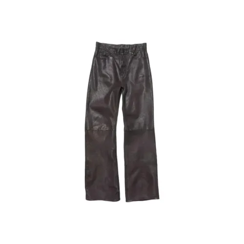 Acne Studios Runway Show Series SS25 Leather Pants Unisex Brown