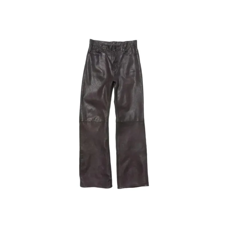 Acne Studios Runway Show Series SS25 Leather Pants Unisex Brown-0