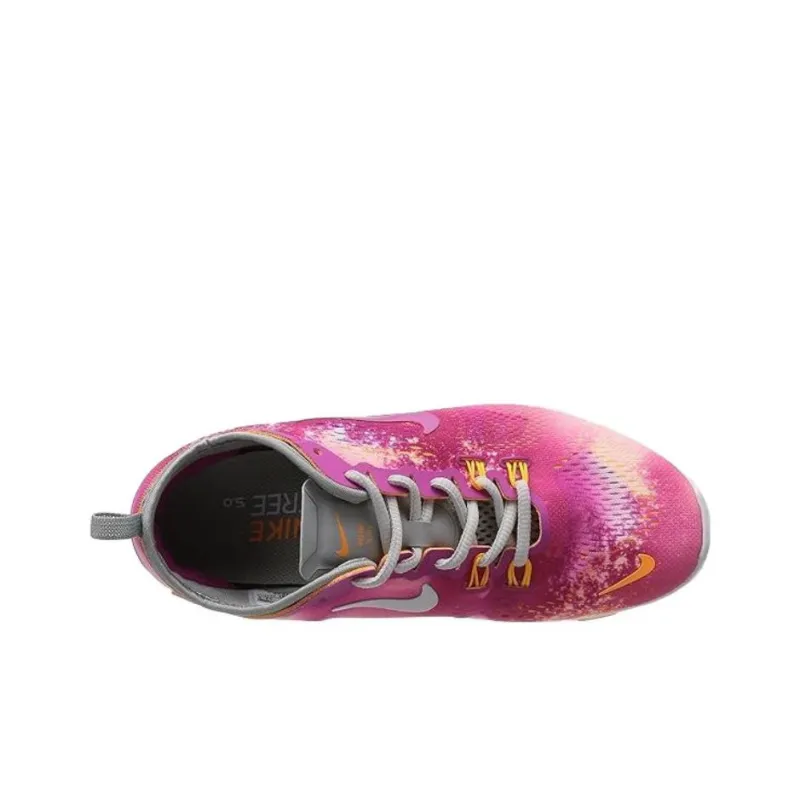 Nike Free 5.0 Anti Slip Wear Resistant Low Top Training Shoes Women's Pink-3