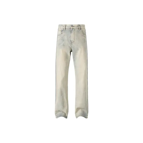 XINYINSU Jeans Unisex Yellow Mud