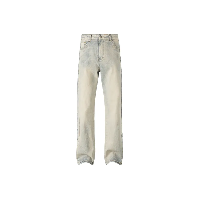XINYINSU Jeans Unisex Yellow Mud-0