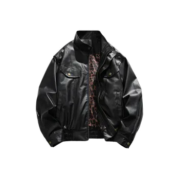 Yiwen Leather Jacket Unisex Black