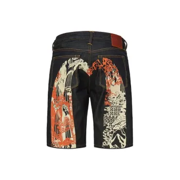 EVISU Denim Shorts Men Blue