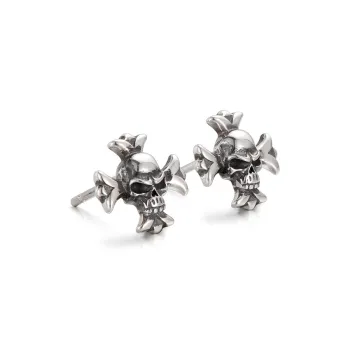 IDEAGEMER 925 Sterling Silver Stud Earrings Men's