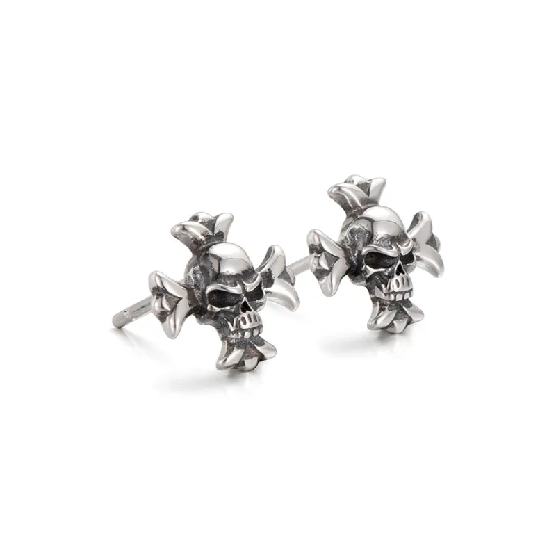 IDEAGEMER 925 Sterling Silver Stud Earrings Men's-0