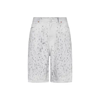 MM6 Maison Margiela Distressed effect Denim Bermuda Shorts