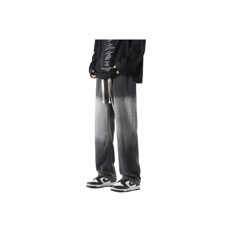 GROW DATE Jeans Unisex Black Gray-8