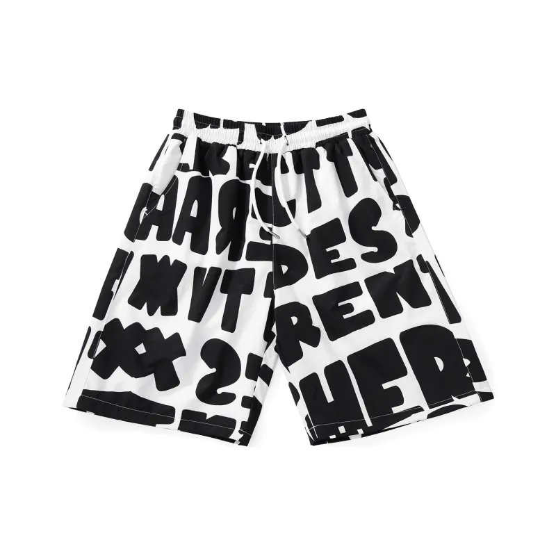 TVX Loose Fit Shorts Unisex Black White-0