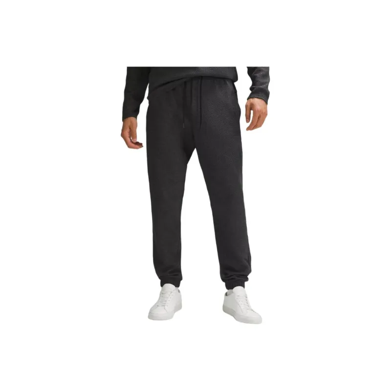 Lululemon Textured Double Knit Knitted Sweatpants Men's Mixed Color Night Black-3