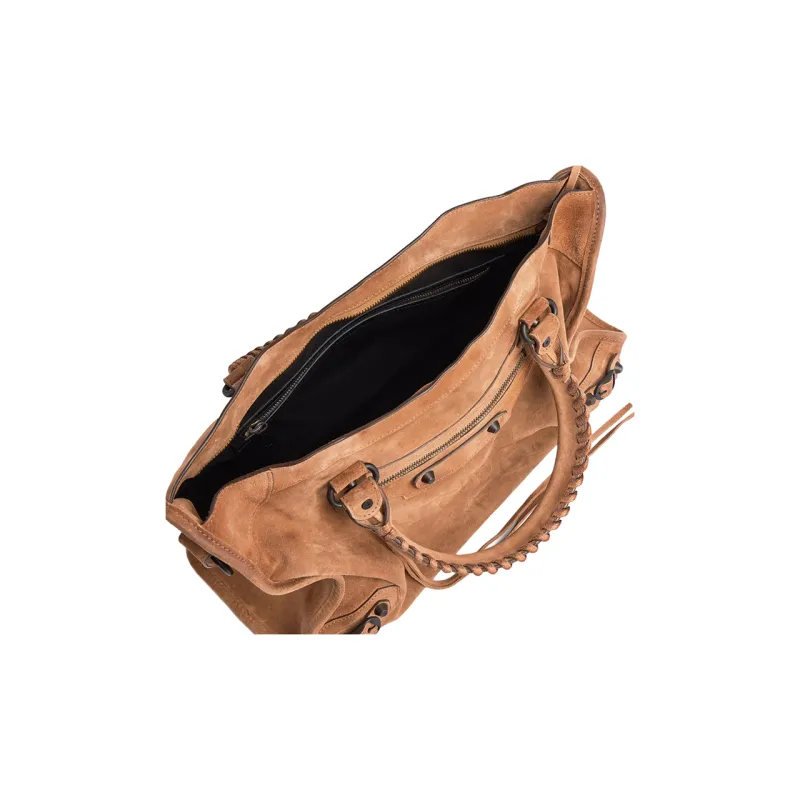 Balenciaga Le City Cow Leather Handbag Medium Size Women's Camel-4
